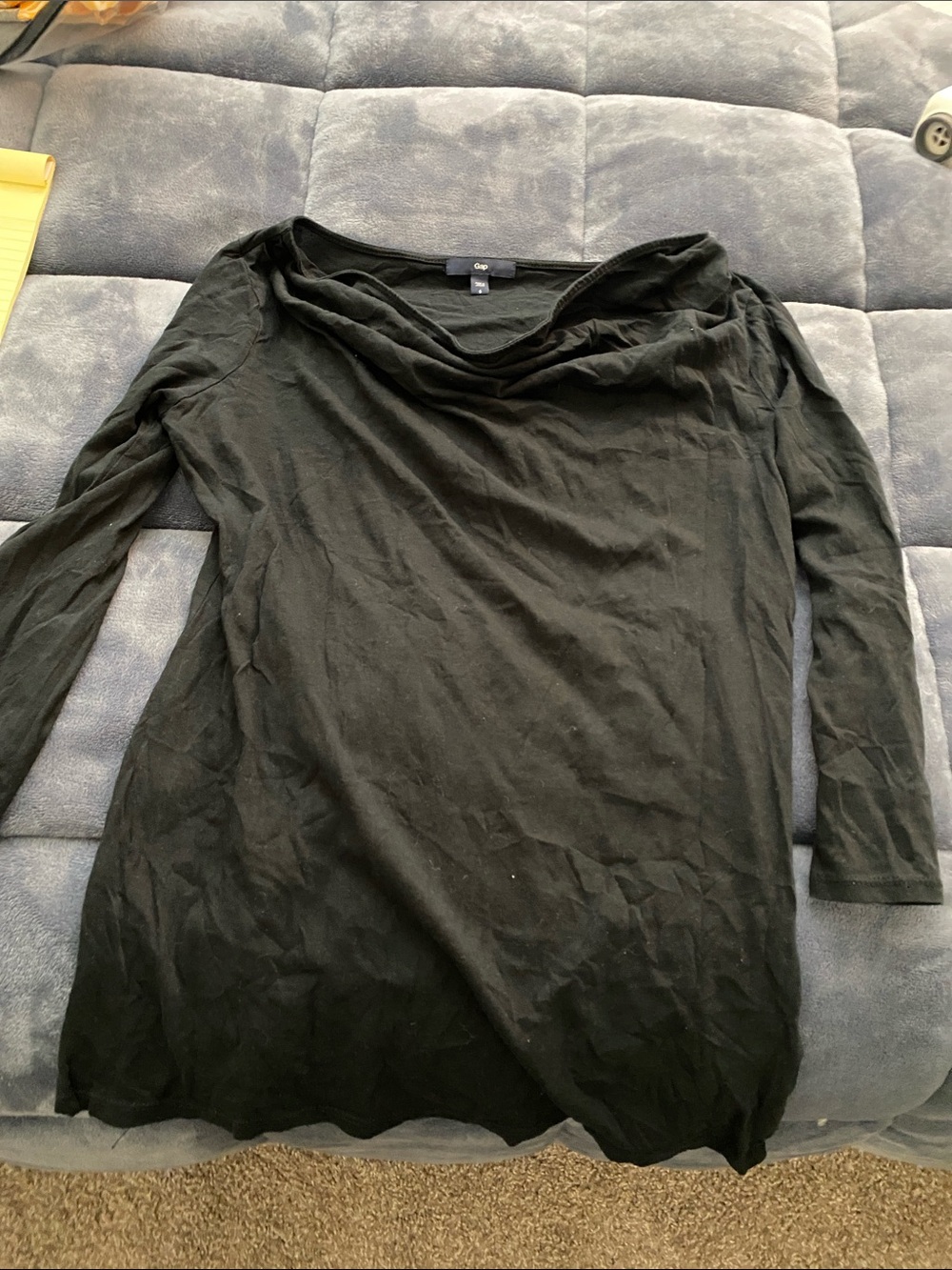 GAP Black Draped Cowl Neck Long Sleeve Tunic